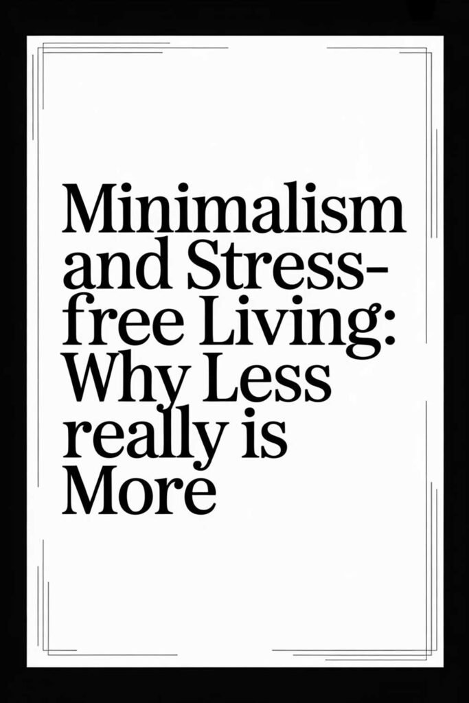 Minimalism and Stress-Free Living: Why Less Really Is More