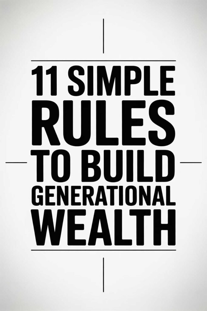 11 Simple Rules to Build Generational Wealth