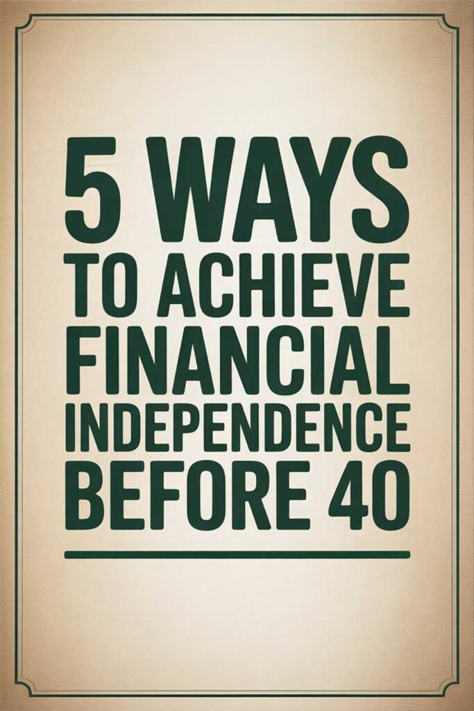 5 Ways to Achieve Financial Independence Before 40