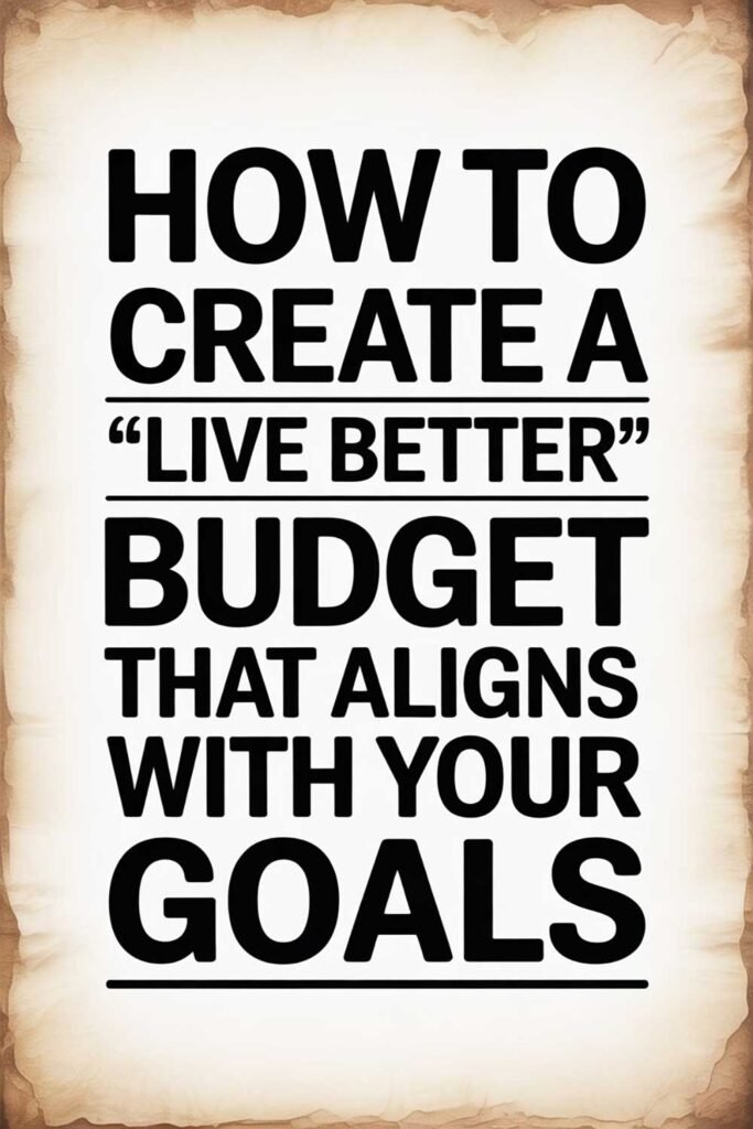 How to Create a “Live Better” Budget That Aligns with Your Goals