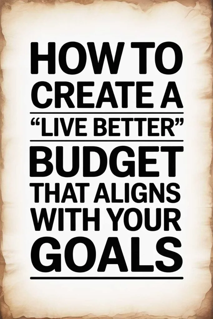 How to Create a “Live Better” Budget That Aligns with Your Goals