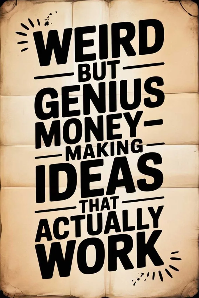 Weird But Genius Money-Making Ideas That Actually Work