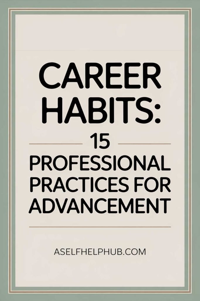 Career Habits: 15 Professional Practices for Advancement