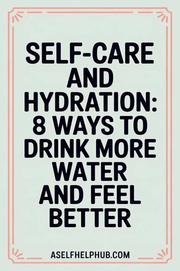 Self-Care and Hydration: 8 Ways to Drink More Water and Feel Better