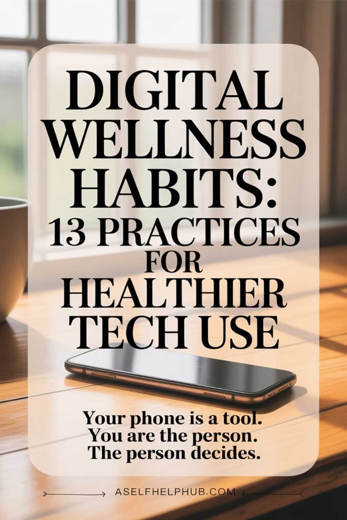 Digital Wellness Habits 13 Practices for Healthier Tech Use
