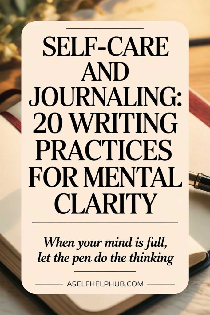 Self-Care and Journaling 20 Writing Practices for Mental Clarity