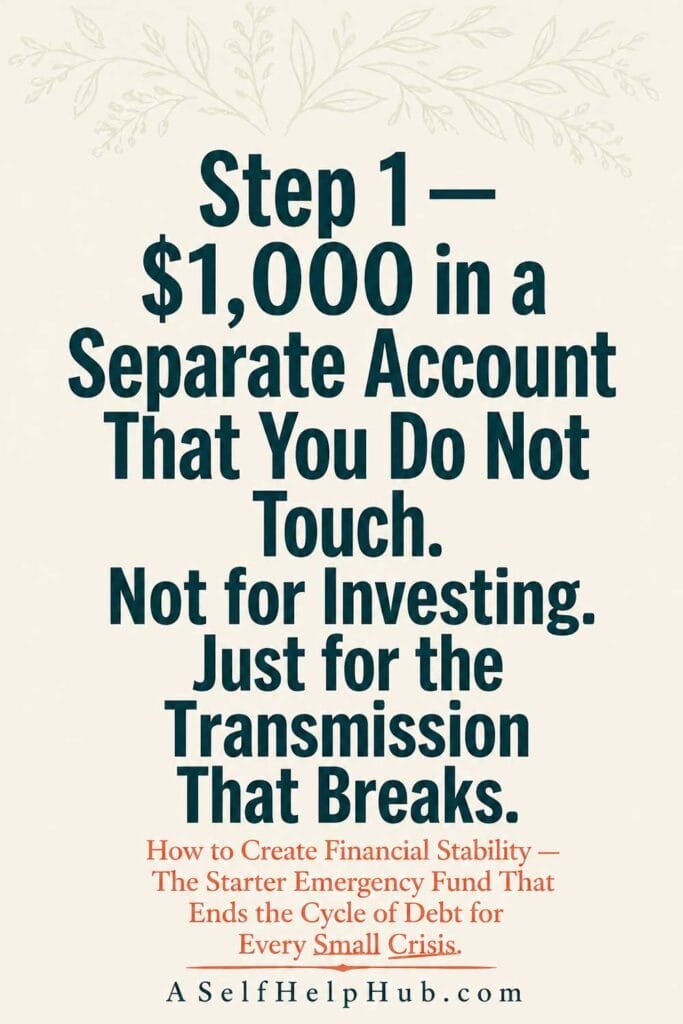 Step 1 — $1000 in a Separate Account You Do Not Touch