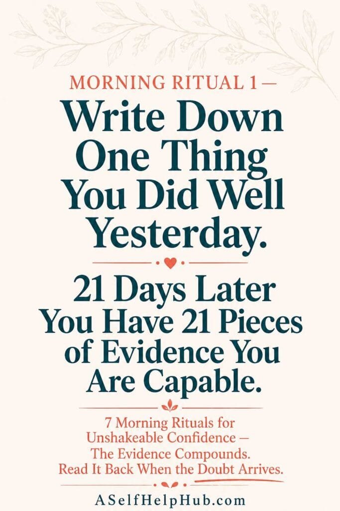 Morning Ritual 1 — Write One Thing You Did Well Yesterday