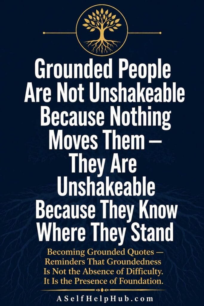 Grounded People Are Not Unshakeable Because Nothing Moves Them