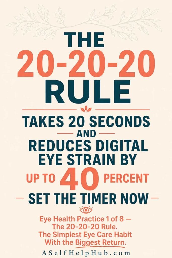 The 20-20-20 Rule Takes 20 Seconds and Reduces Digital Eye Strain by Up to 40 Percent — Set the Timer Now
