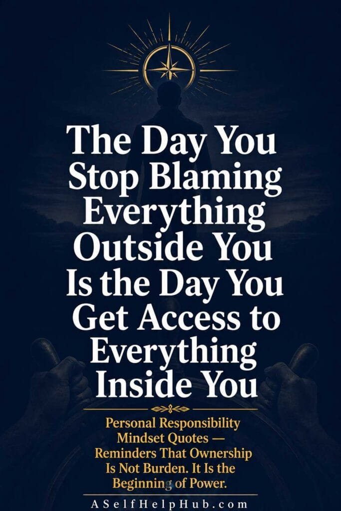 The Day You Stop Blaming Everything Outside You Is the Day You Get Access to Everything Inside You