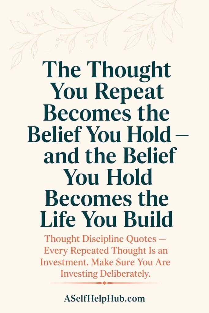 The Thought You Repeat Becomes the Belief You Hold — and the Belief You Hold Becomes the Life You Build