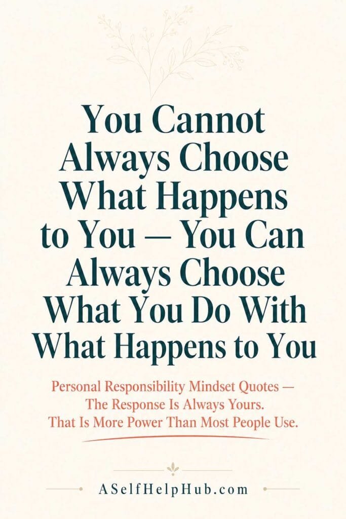 You Can Always Choose What You Do With What Happens to You
