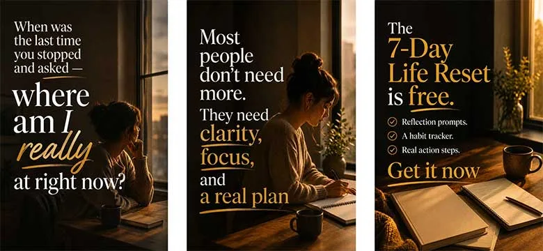 Free 7-Day Life Reset to help you start the day strong