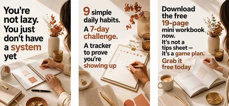 Free 9 Daily Habits guide to help you start the day strong