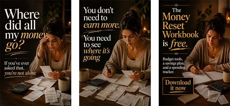 Free Money Reset Workbook for low income savings strategy