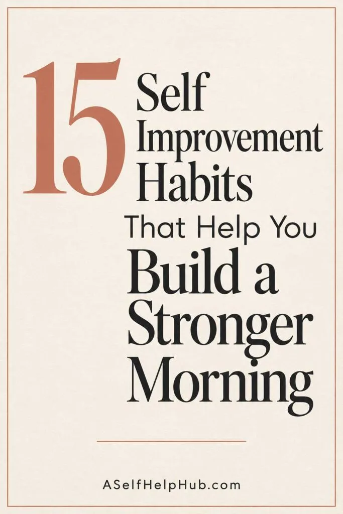 15 Self Improvement Habits That Help You Build a Stronger Morning