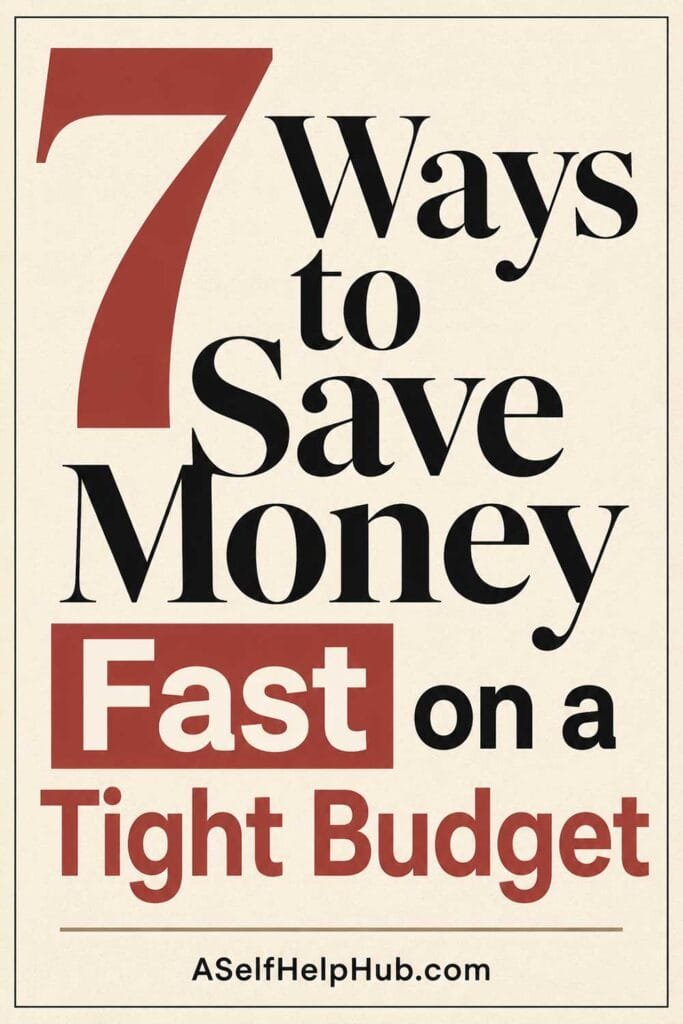 7 Ways to Save Money Fast on a Tight Budget